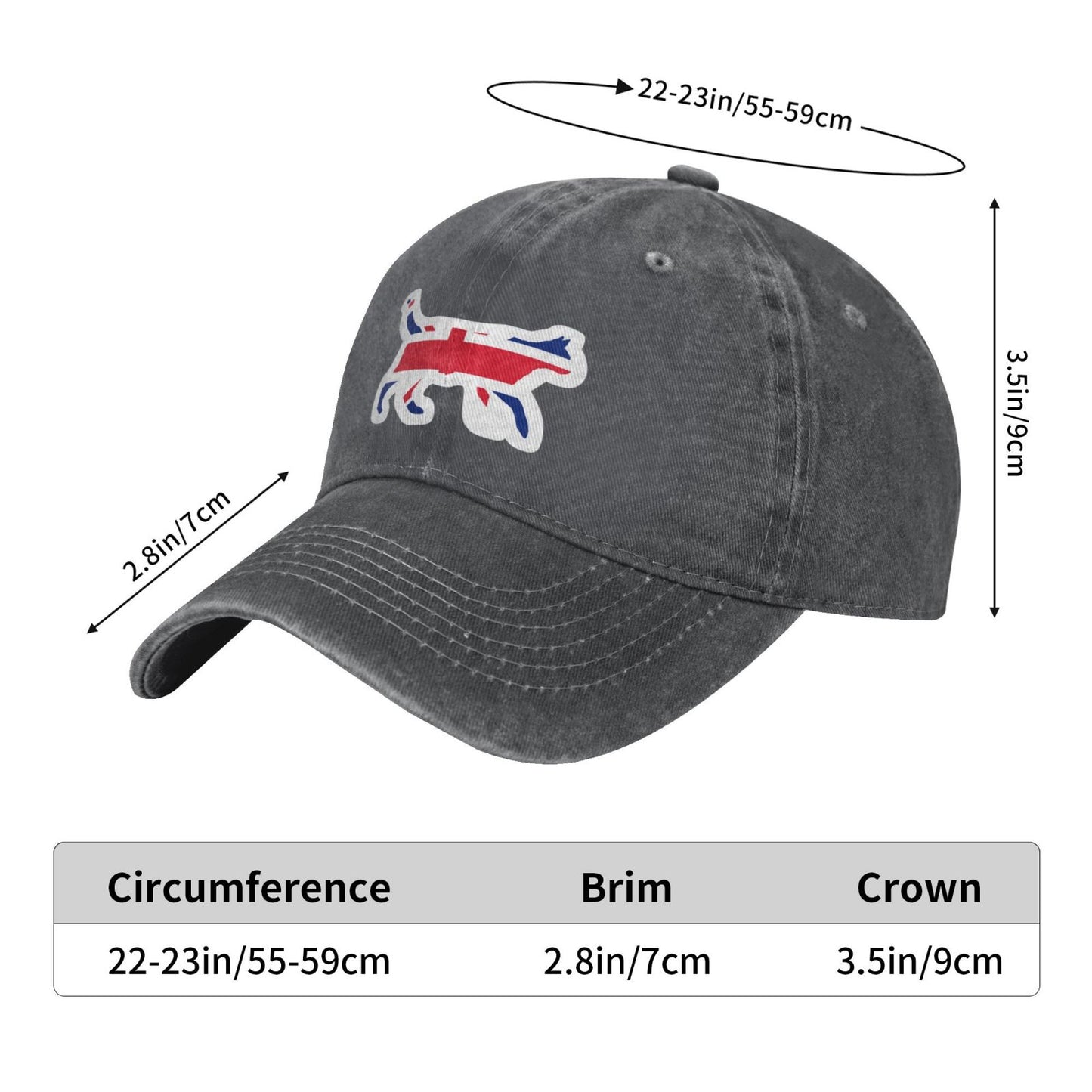 Siamese Cat Flag Of The United Kingdom Sticker Printed unisex baseball cap adjustable cap outdoor sun hats trucker hat