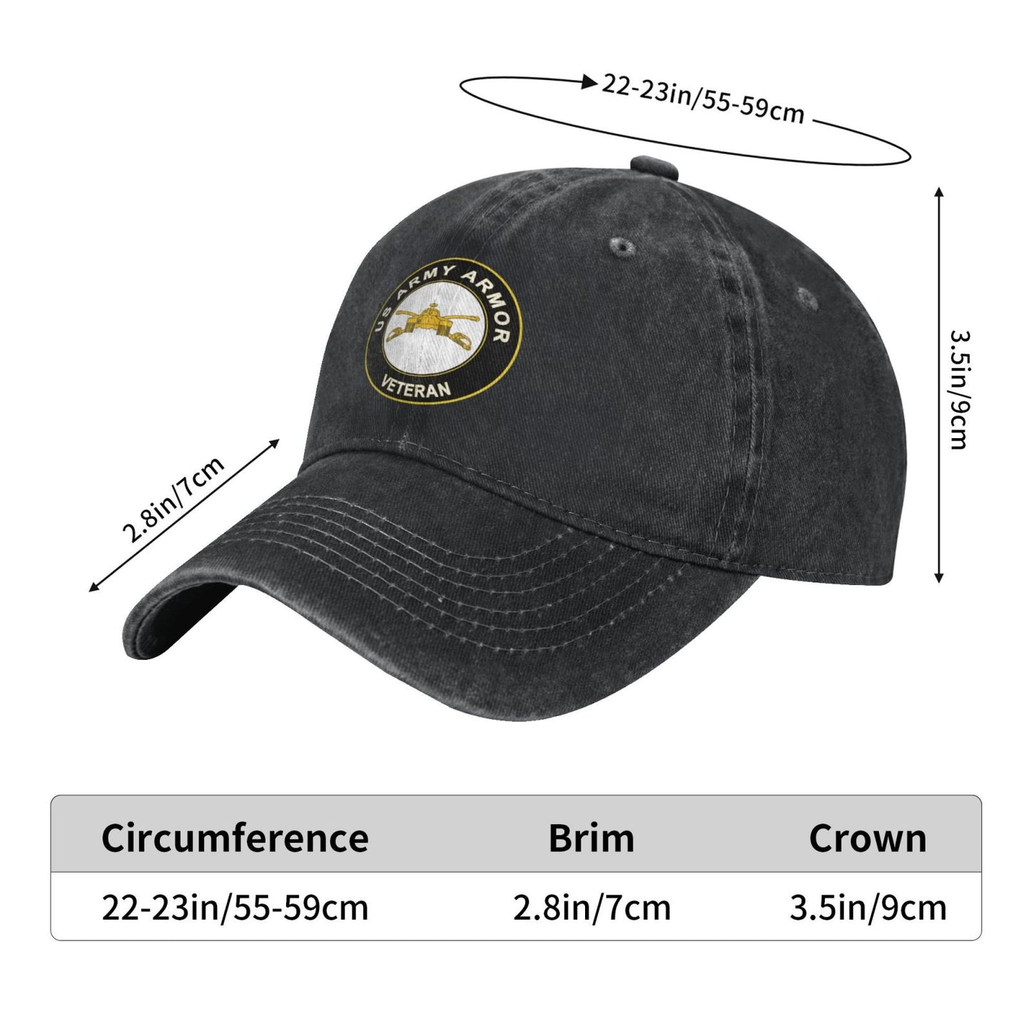 US Army Armor VETERAN Printed unisex baseball cap adjustable cap outdoor sun hats trucker hat