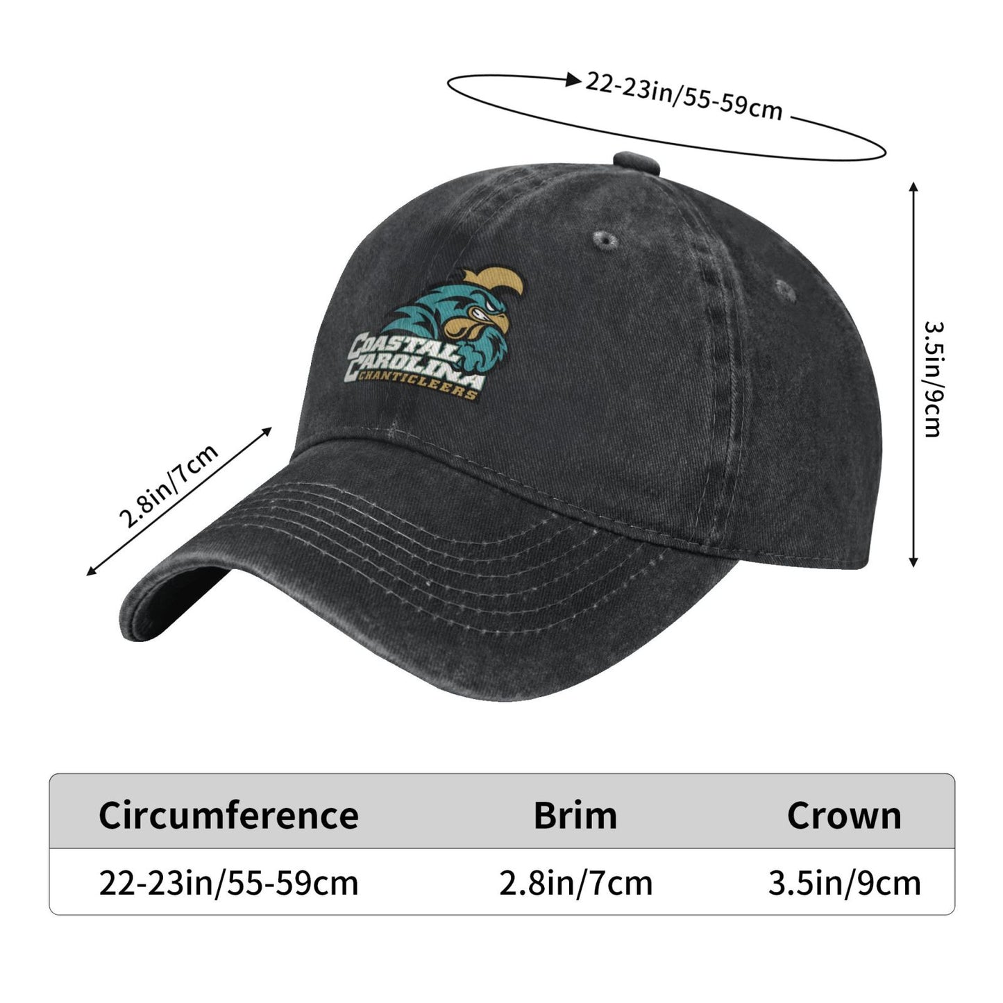 Coastal Carolina University Classic Printed unisex baseball cap outdoor hats adjustable cap trucker gift hat