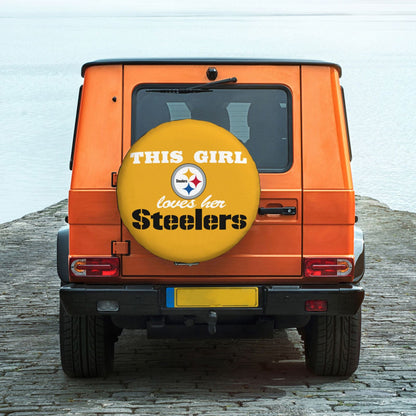 Pittsburgh Steelers Printing wheel dust cover Solid color background car tire cover
