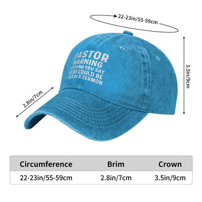 Pastor Warning Anything Printed unisex baseball cap adjustable cap outdoor sun hats trucker hat