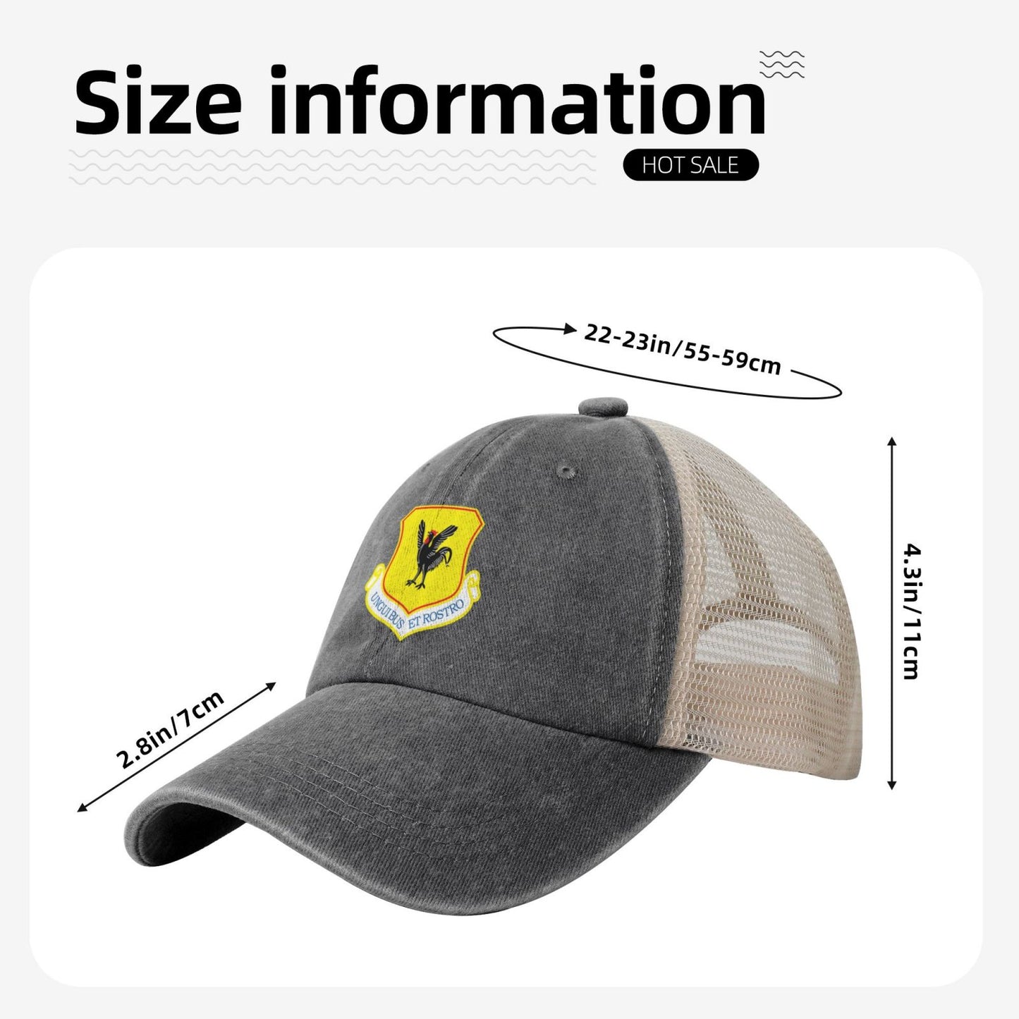 USAF-18th Wing Printed unisex baseball cap adjustable grid baseball cap veteran gift