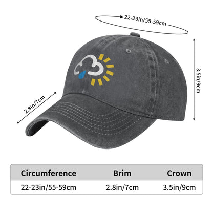 Weather Symbol Sunny Spells With Showers Printed unisex baseball cap adjustable cap outdoor sun hats trucker hat
