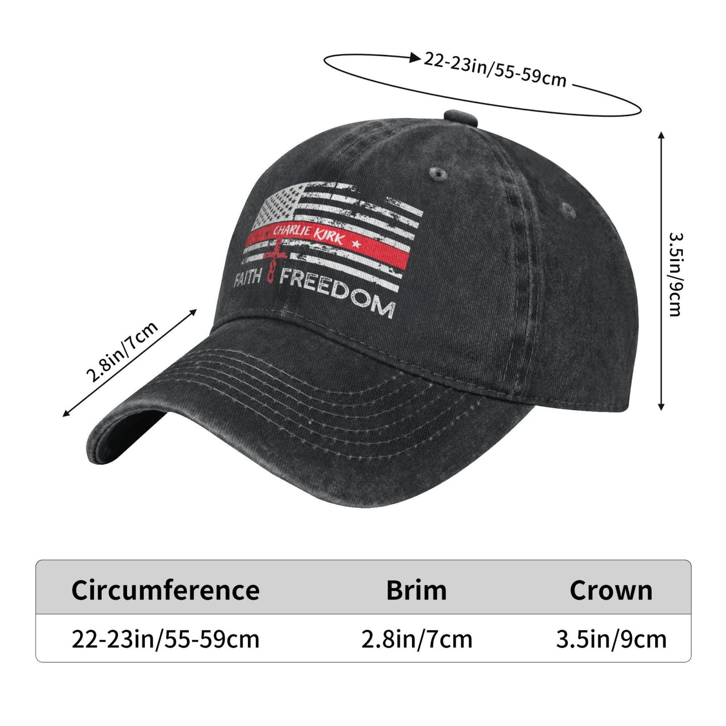 Charlie Kirk Faith And Freedom USA Flag Printed unisex baseball cap outdoor hats adjustable cap trucker gift hat