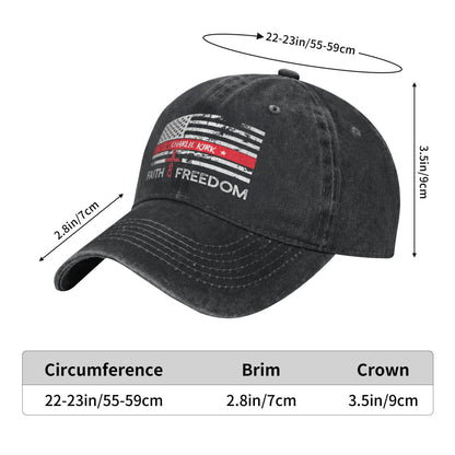 Charlie Kirk Faith And Freedom USA Flag Printed unisex baseball cap outdoor hats adjustable cap trucker gift hat
