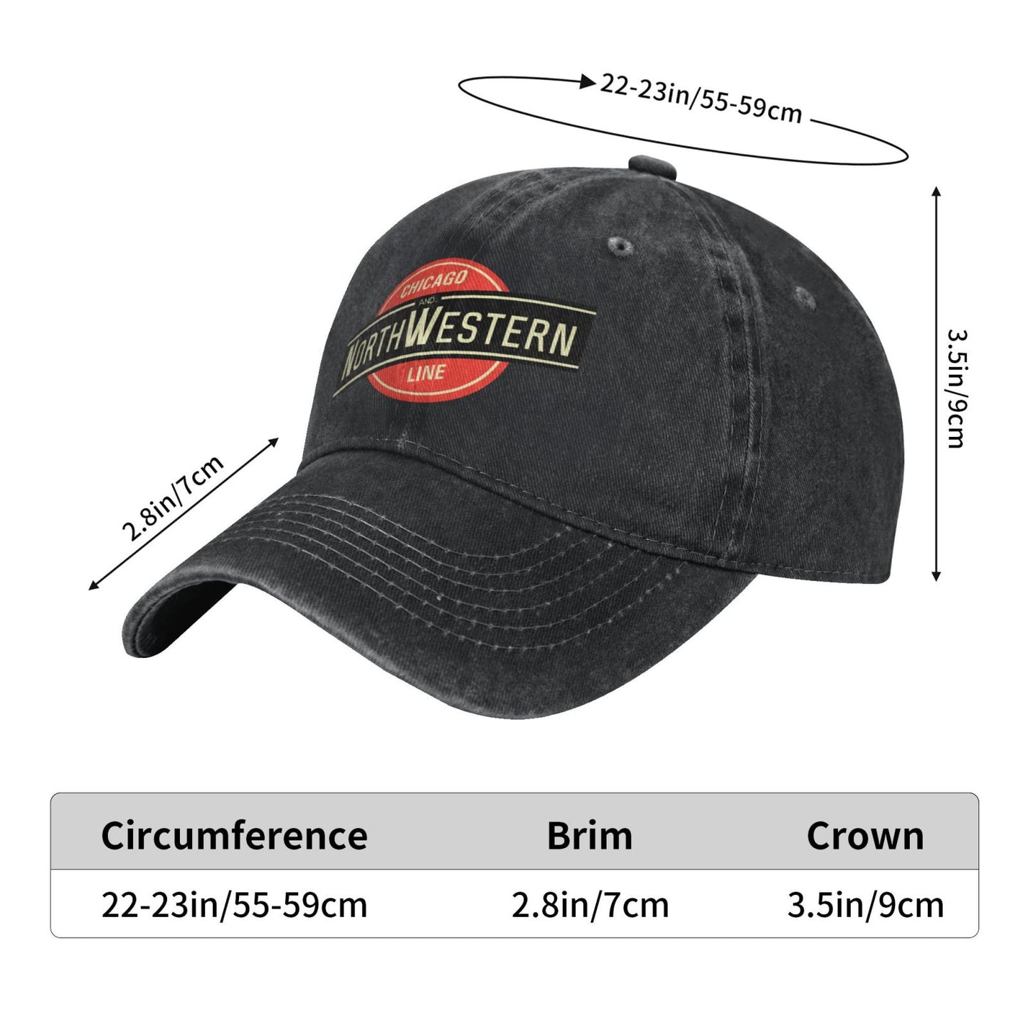 Chicago and North Western Railway Printed unisex baseball cap adjustable cap veteran gift