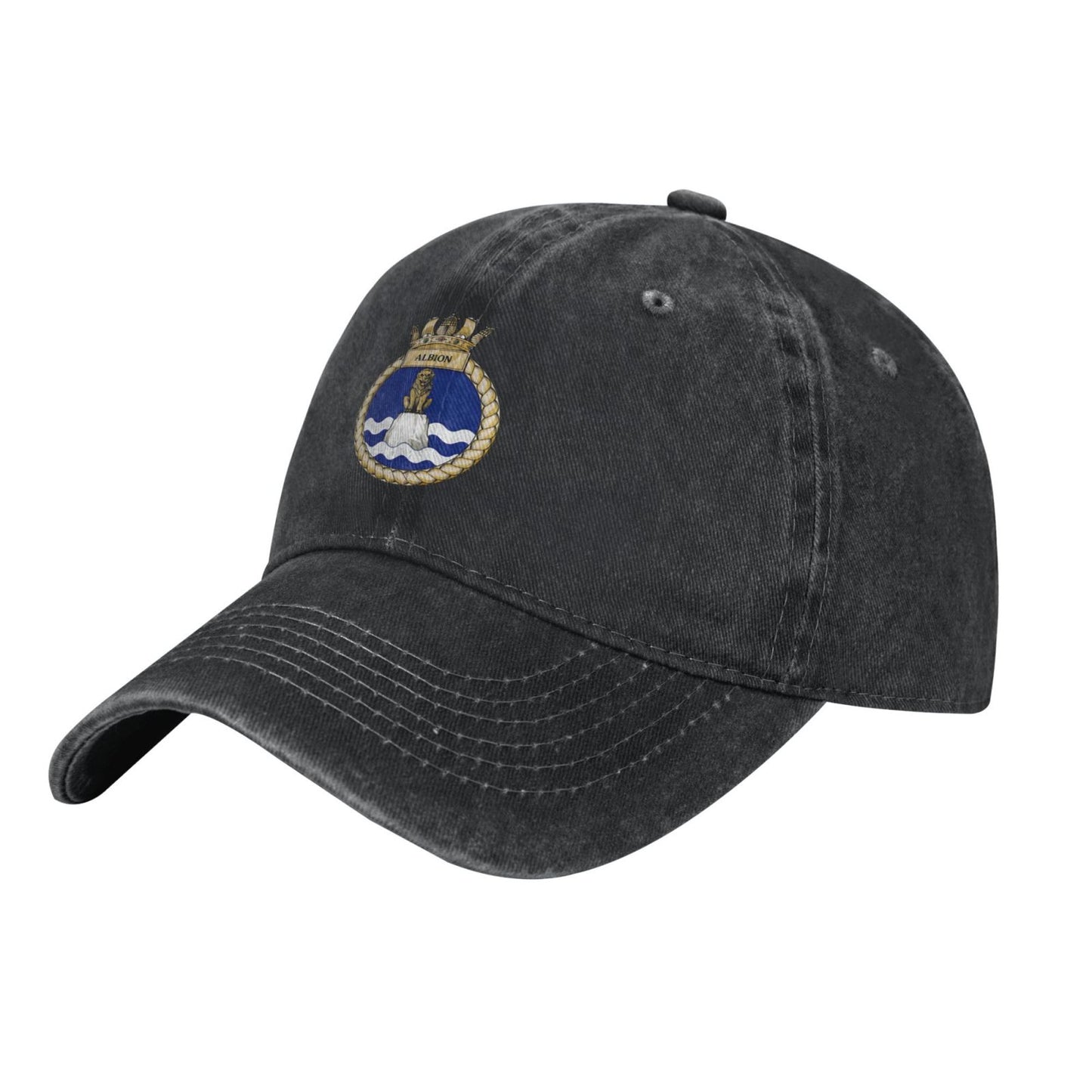 HMS Albion Royal Navy Printed unisex baseball cap adjustable cap outdoor trucker hat veterans Gifts