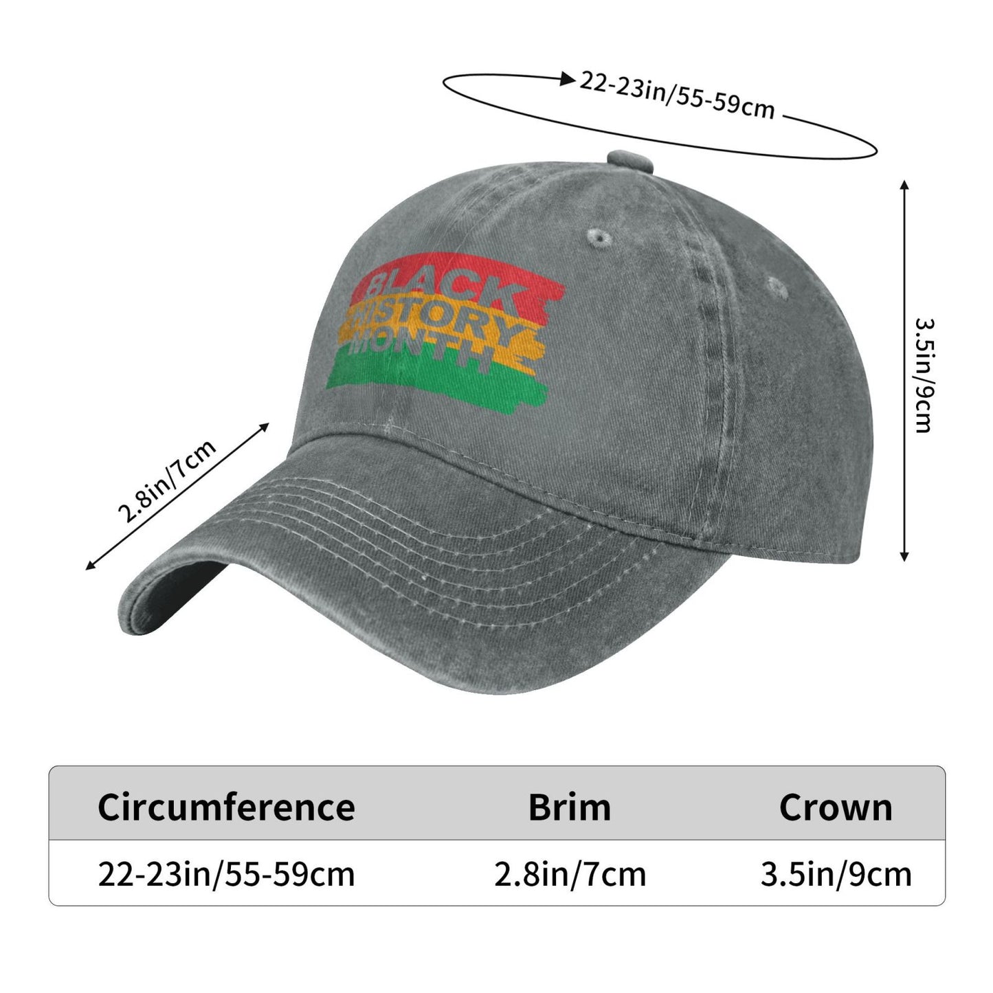 Black History Month Printed unisex baseball cap adjustable cap outdoor sun hats trucker hat