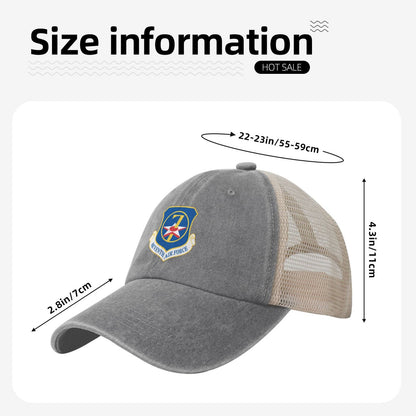 Seventh Air Force-Emblem Printed unisex baseball cap adjustable grid baseball cap veteran gift