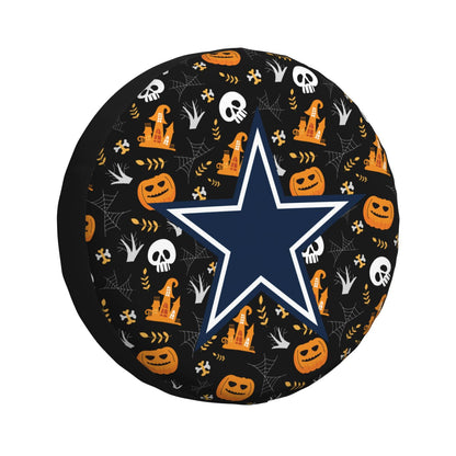 Dallas Cowboys Print Pumpkin Castle Small Printed Car Tire Cover Tire Dust Cover