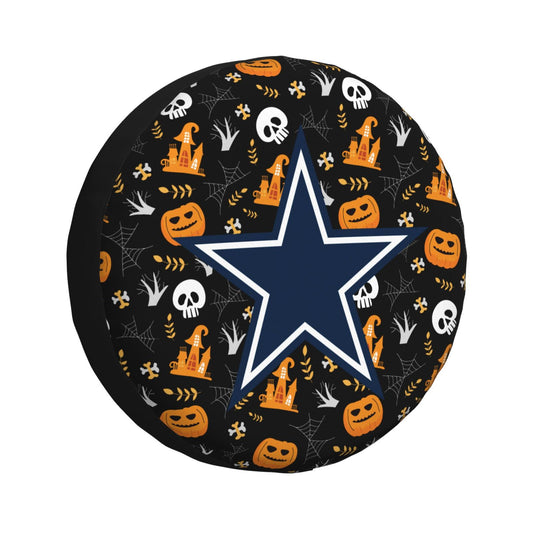 Dallas Cowboys Print Pumpkin Castle Small Printed Car Tire Cover Tire Dust Cover