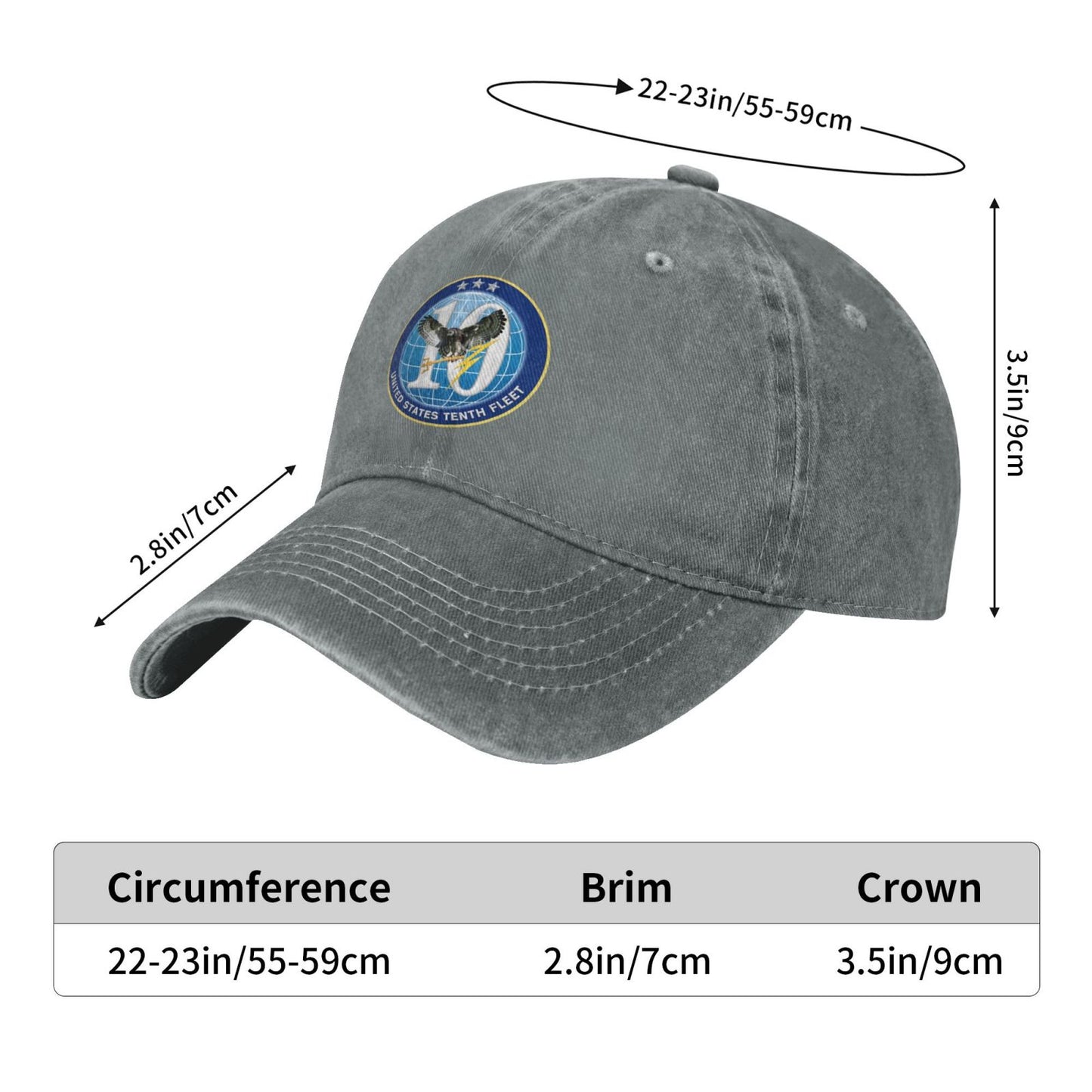 United States Tenth Fleet Printed unisex baseball cap adjustable cap veteran gift