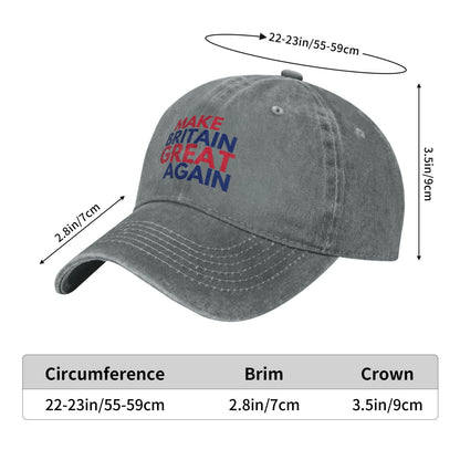 MAKE BRITAIN GREAT AGAIN Sticker Printed unisex baseball cap adjustable cap outdoor trucker hat veterans Gifts