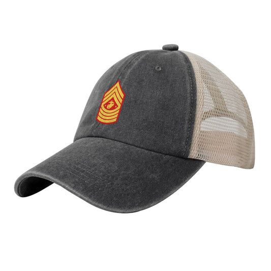 USMC E9 SGMMC Printed unisex baseball cap adjustable grid baseball cap veteran gift