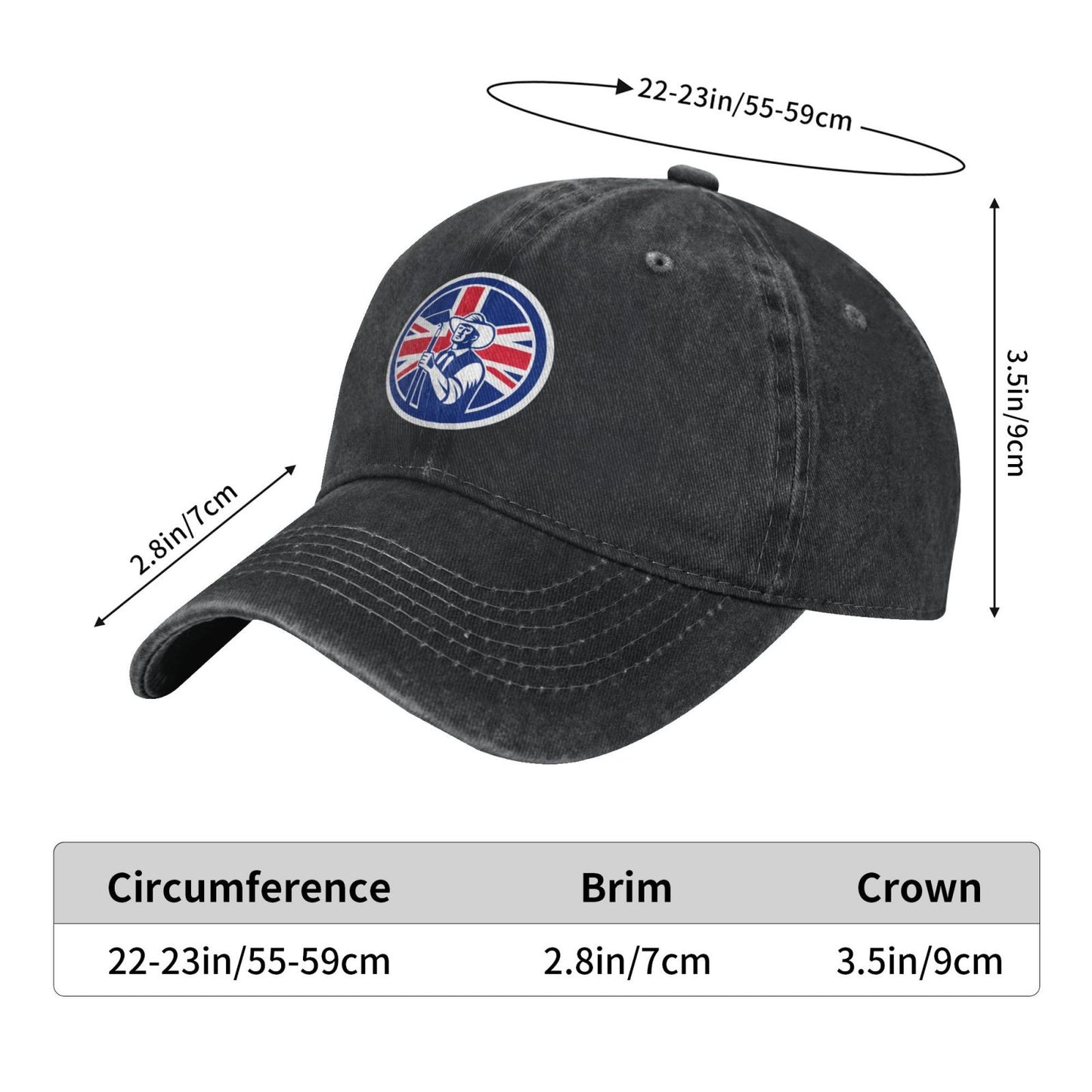 British Organic Farmer Union Jack Flag Printed unisex baseball cap adjustable cap outdoor sun hats trucker hat