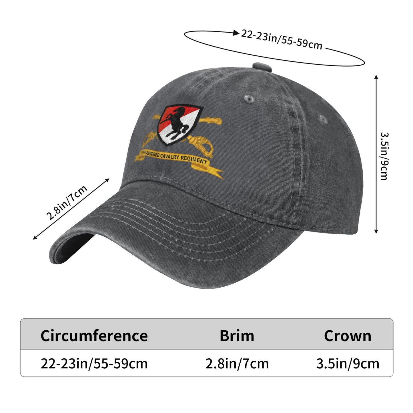 11th Armored Cavalry Regiment Printed unisex baseball cap adjustable cap outdoor sun hats trucker hat
