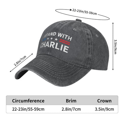 Stars Stripes I Stand With Charlie Printed unisex baseball cap outdoor hats adjustable cap trucker gift hat