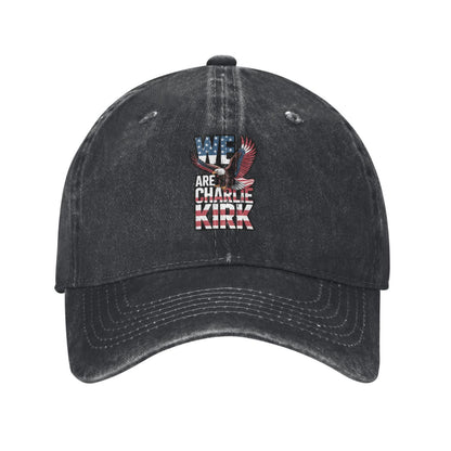 We Are Charlie Kirk Eagle American Flag Printed unisex baseball cap outdoor hats adjustable cap trucker gift hat