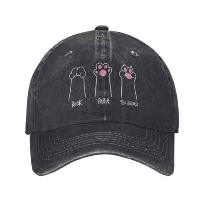 Cat Paws Rock Paper Scissors Printed unisex baseball cap adjustable cap outdoor sun hats trucker hat