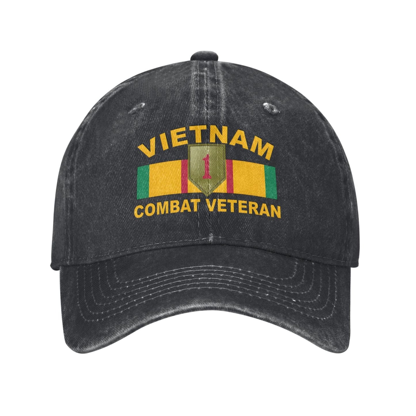 Vietnam 1st COMBAT VETERAN Printed unisex baseball cap adjustable cap outdoor sun hats trucker hat