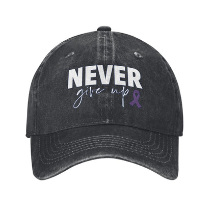NEVER Give Up Printed unisex baseball cap outdoor hats adjustable cap trucker gift hat