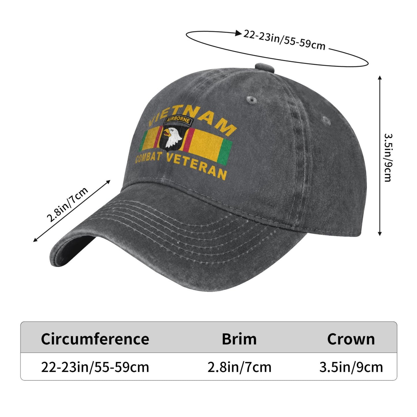 101st Airborne Vietnam Combat Printed unisex baseball cap adjustable cap outdoor sun hats trucker hat