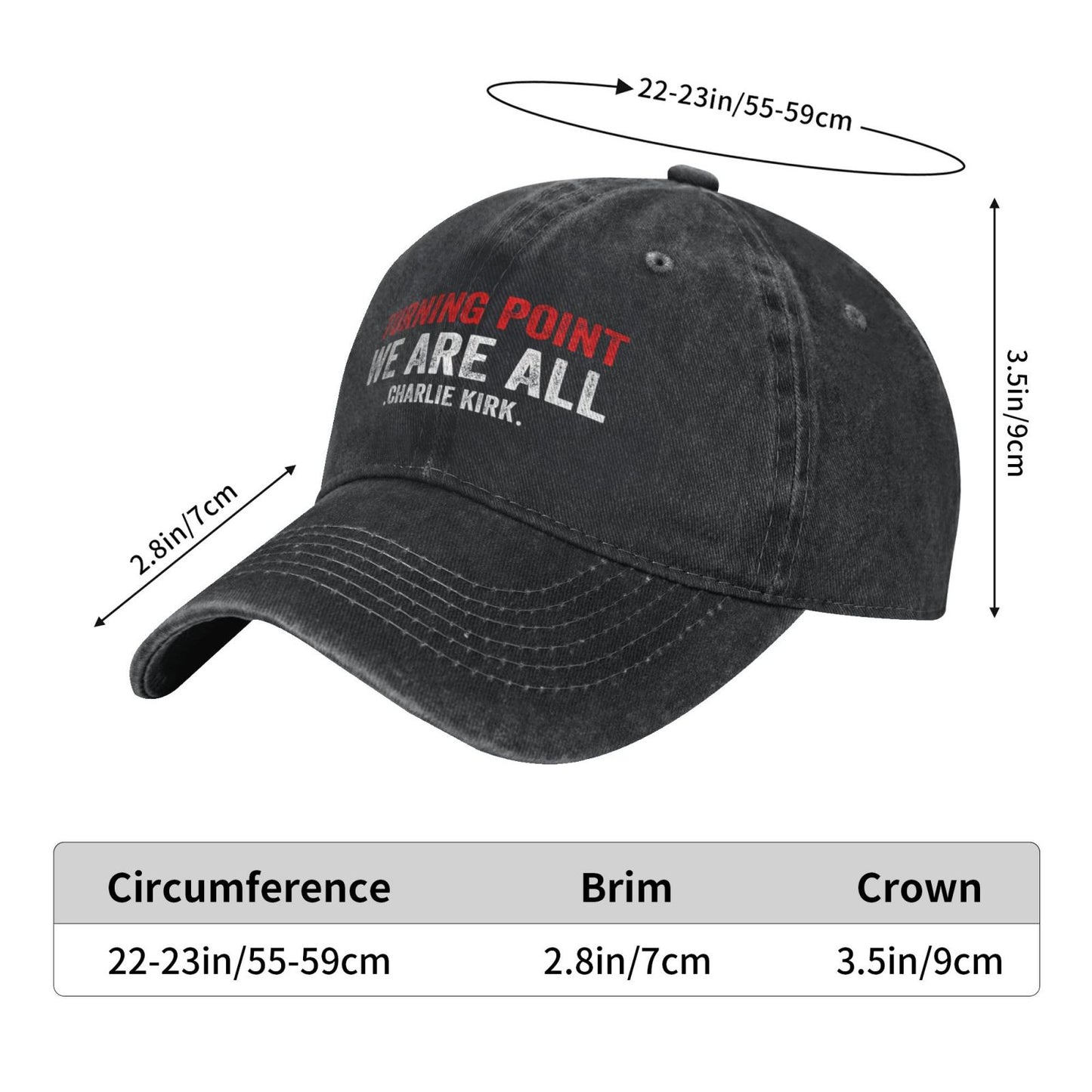 Turning Point We Are All Charlie Kirk Printed unisex baseball cap outdoor hats adjustable cap trucker gift hat