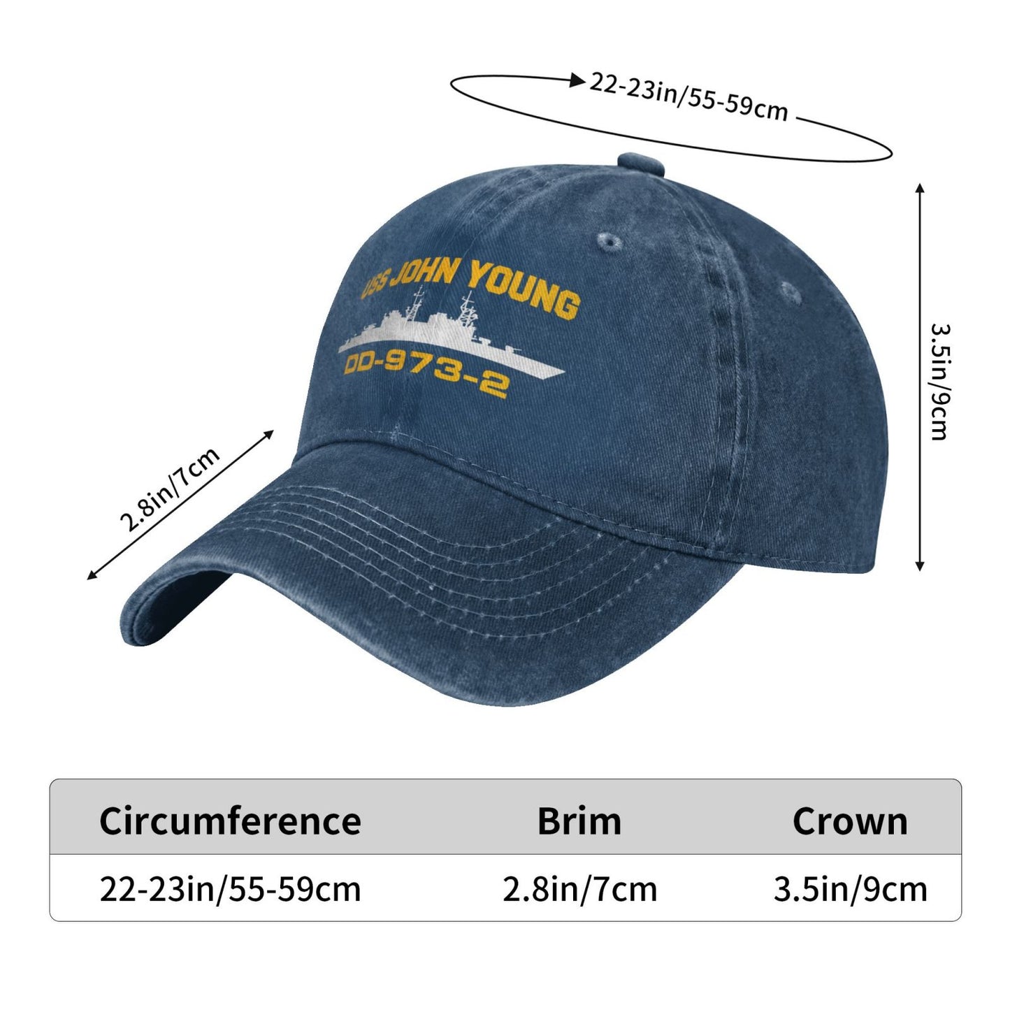 USS John Young (DD-973)-2 Printed unisex baseball cap adjustable cap veteran gift