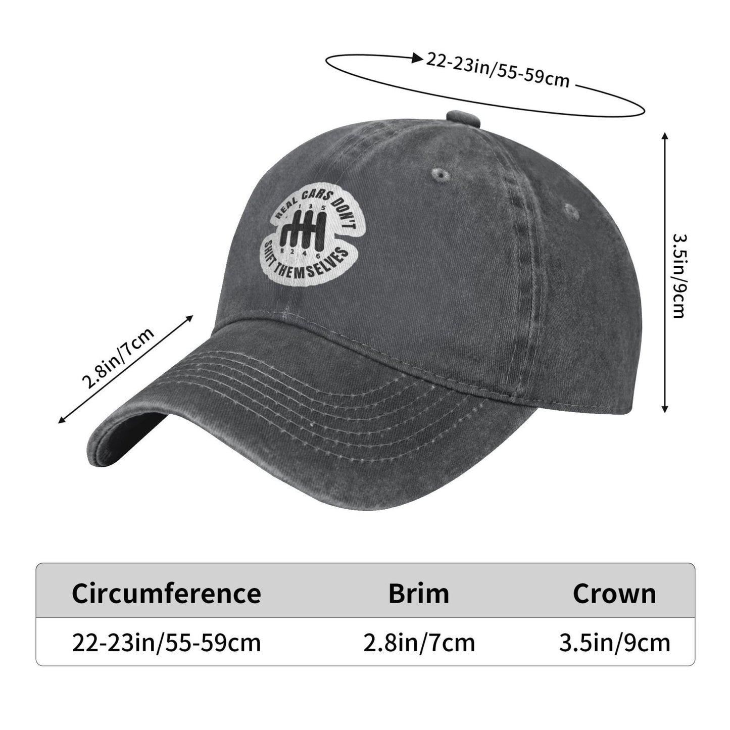 Real Cars Don't Shift Themselves (2) Printed unisex baseball cap adjustable cap outdoor sun hats trucker hat