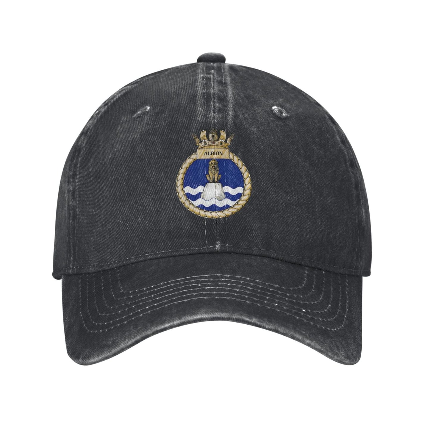 HMS Albion Royal Navy Printed unisex baseball cap adjustable cap outdoor trucker hat veterans Gifts