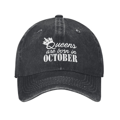Birthday Gift For Queens Are Born In October Printed unisex baseball cap adjustable cap outdoor sun hats trucker hat