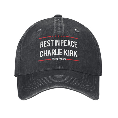 Rest In Peace Charlie Kirk 1993-2025 Printed unisex baseball cap outdoor hats adjustable cap trucker gift hat