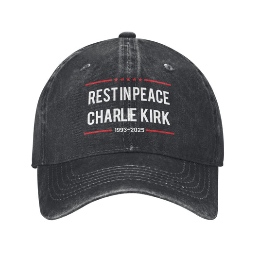 Rest In Peace Charlie Kirk 1993-2025 Printed unisex baseball cap outdoor hats adjustable cap trucker gift hat