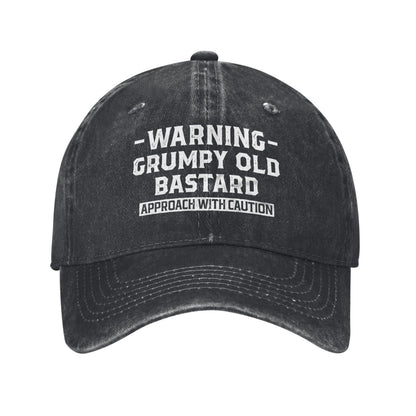 Warning Grumpys Old Bastards Approachs(2) Printed unisex baseball cap adjustable cap outdoor sun hats trucker hat