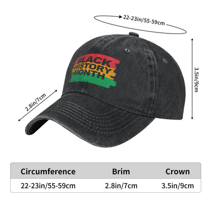 Black History Month Printed unisex baseball cap adjustable cap outdoor sun hats trucker hat