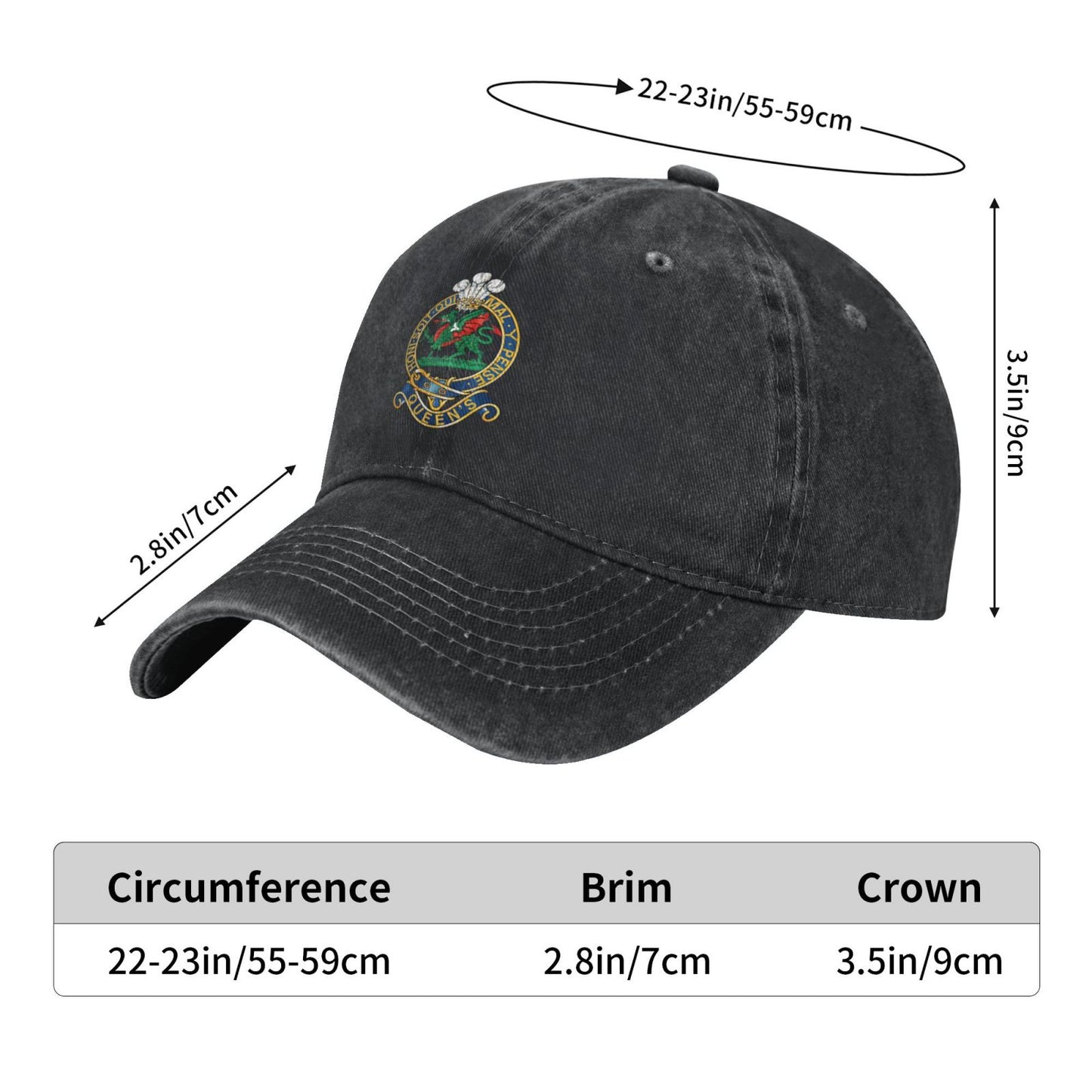 The Queen's Regiment Printed unisex baseball cap adjustable cap outdoor trucker hat veterans Gifts