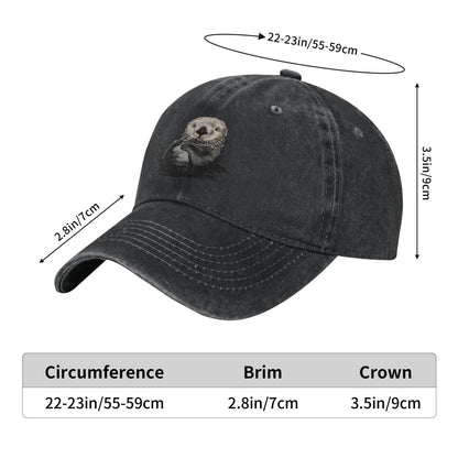 Sea Otter Cute Distressed Printed unisex baseball cap outdoor hats adjustable cap trucker gift hat