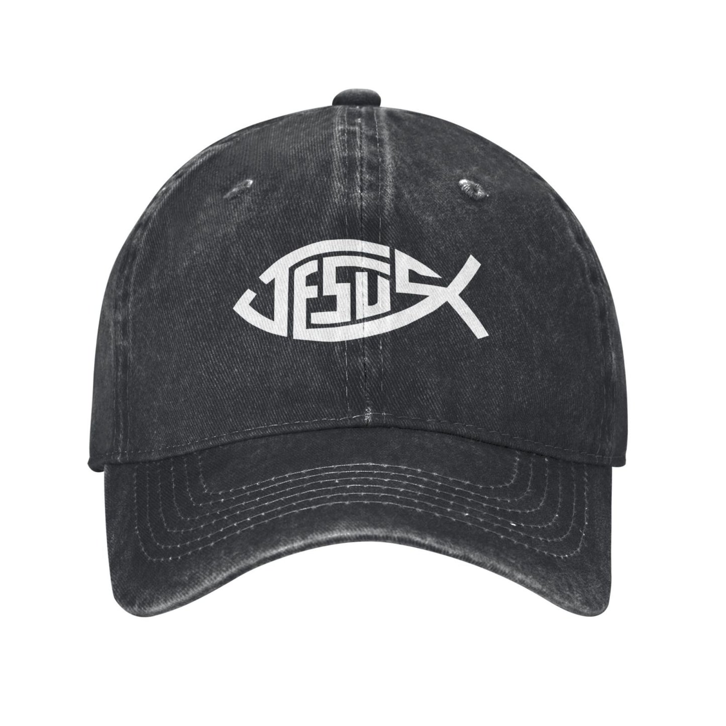 Jesus Fish Print Printed unisex baseball cap adjustable cap outdoor sun hats trucker hat