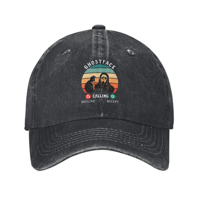 Ghostface Calling Decline Accept Printed unisex baseball cap adjustable cap outdoor sun hats trucker hat