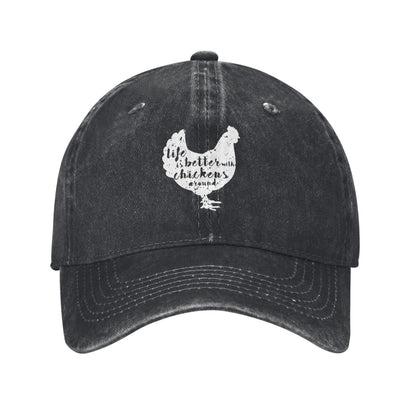 Life Is Better With Chickens Printed unisex baseball cap adjustable cap outdoor sun hats trucker hat