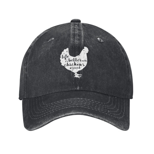 Life Is Better With Chickens Printed unisex baseball cap adjustable cap outdoor sun hats trucker hat