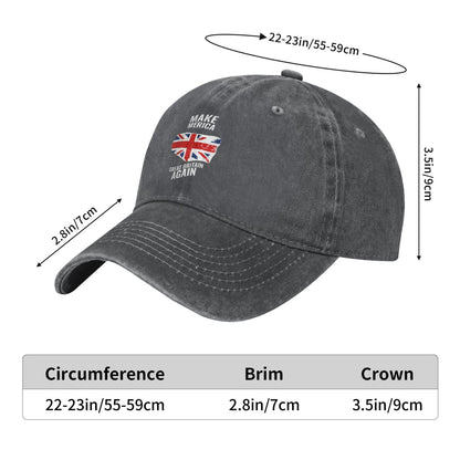 Make America Great Britain Again Printed unisex baseball cap adjustable cap outdoor sun hats trucker hat