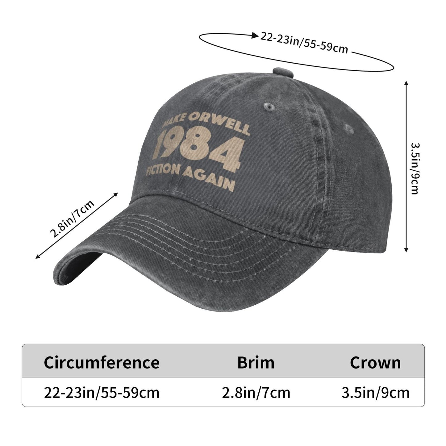 Make Orwell 1984 Fiction Again Printed unisex baseball cap outdoor hats adjustable cap trucker gift hat