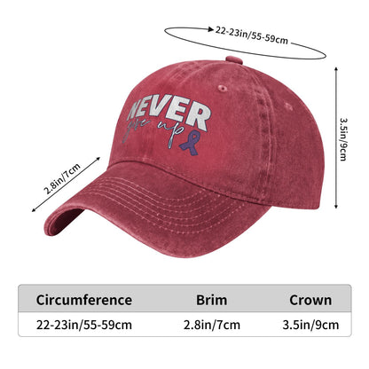 NEVER Give Up Printed unisex baseball cap outdoor hats adjustable cap trucker gift hat