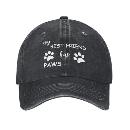 My Best Friend Has Paws Printed unisex baseball cap adjustable cap outdoor sun hats trucker hat
