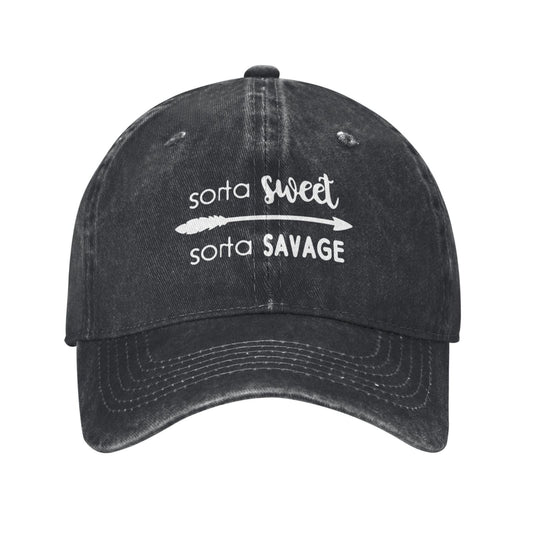 Sorta Sweet Sorta Savage Printed unisex baseball cap adjustable cap outdoor sun hats trucker hat