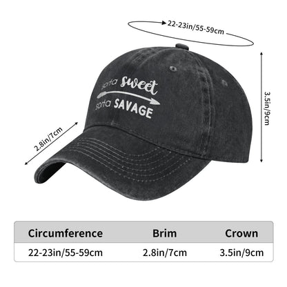 Sorta Sweet Sorta Savage Printed unisex baseball cap adjustable cap outdoor sun hats trucker hat