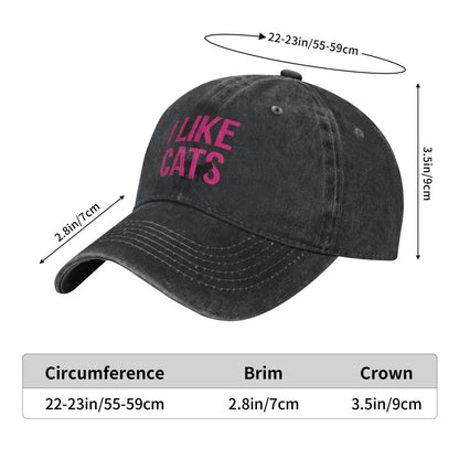 I Like Cats Printed unisex baseball cap adjustable cap outdoor sun hats trucker hat