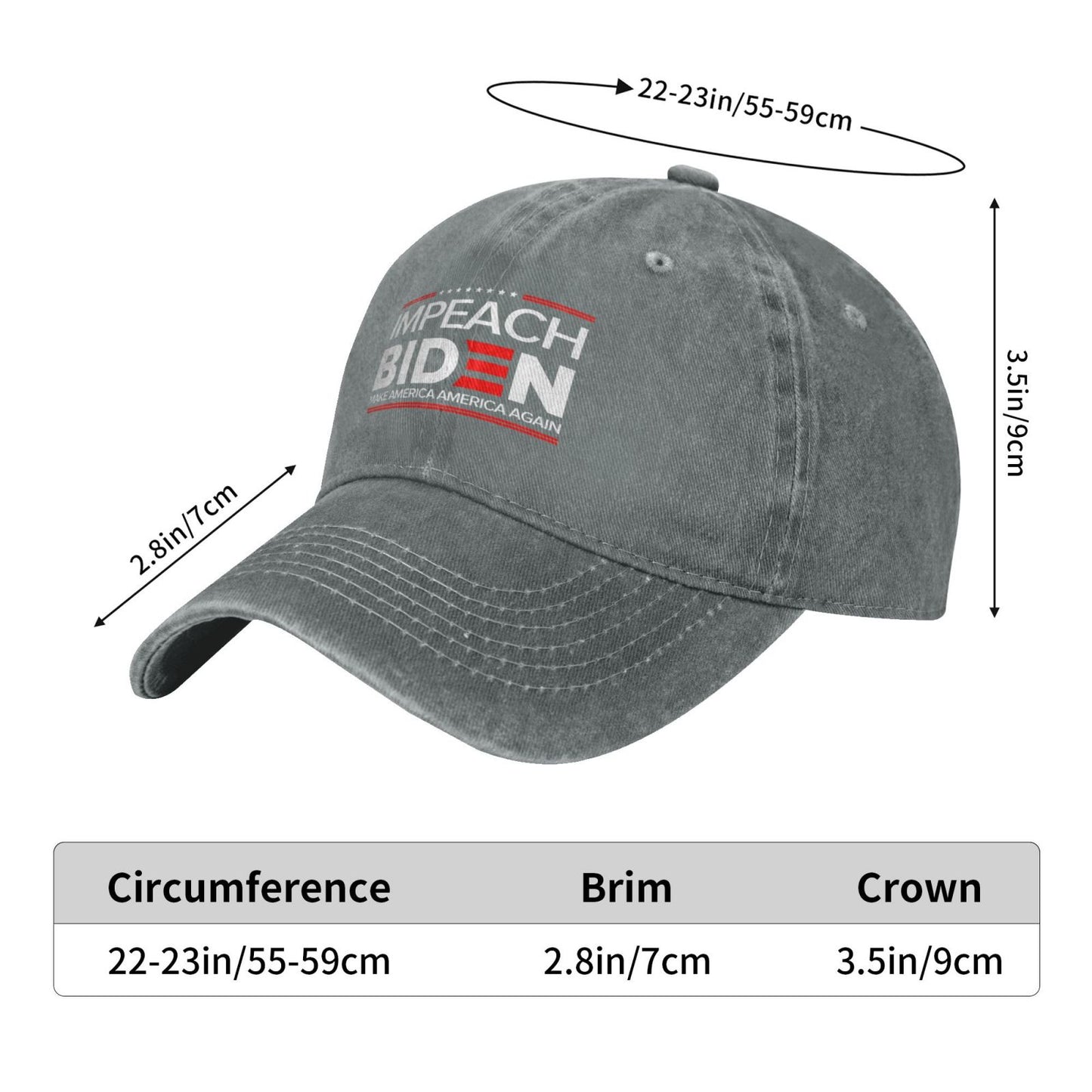 Joe Biden Funny Humor IMPEACH BIDE N Printed unisex baseball cap adjustable cap outdoor sunshade trucker hat