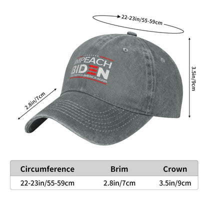 Joe Biden Funny Humor IMPEACH BIDE N Printed unisex baseball cap adjustable cap outdoor sunshade trucker hat